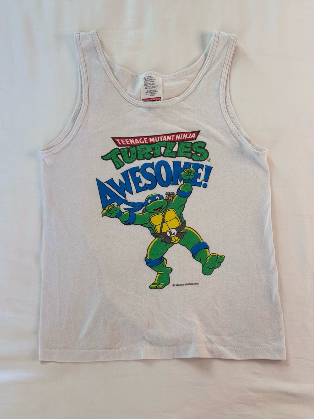 Vintage TMNT Boys Large Tank Top 1991